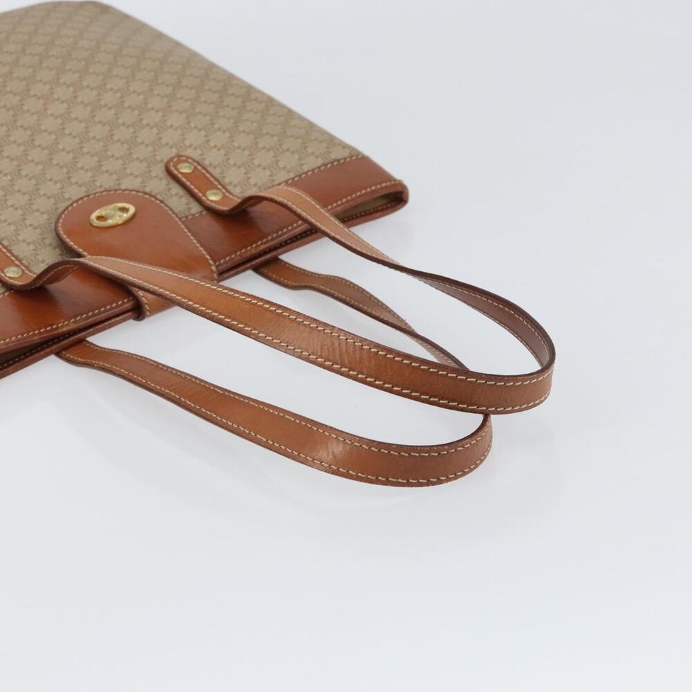 CELINE Macadam Canvas Tote Bag PVC Beige Gold Auth 156447 - Picture 7 of 16